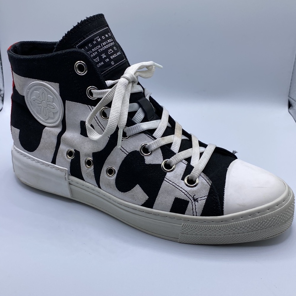 John Richmond 50% Rock / 50% Roll Born in England Hightop Sneaker Size 8 - Picture 7 of 12
